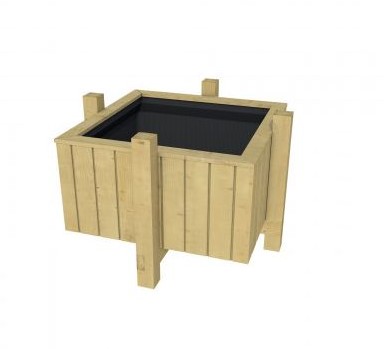 Hillhout Flora bloembak XL, afm. 118 x 118 x 80 cm, ge‹mpregneerd vuren, op=op