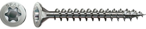 Spax schroeven, afm. 5.0 x 70 mm, rvs, pak 100 st., op=op