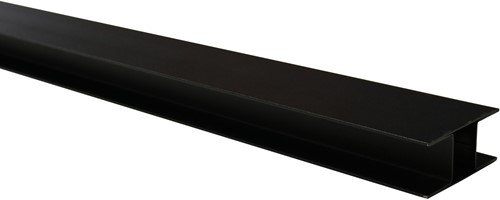 H-Gleufpaal, afm. 4,2 x 9,6 x 184 cm, gepoedercoat metaal, zwart RAL9005