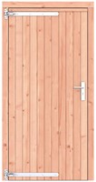 Enkele deur,  afm. 108 x 209 cm. - Douglas onbehandeld - linksdraaiend - rvs