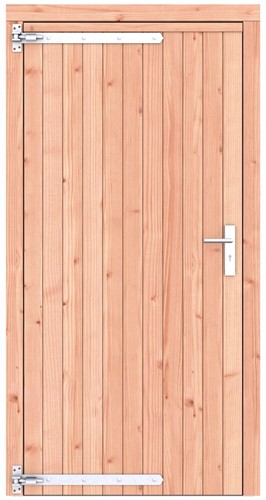 Enkele deur,  afm. 108 x 209 cm. - Douglas onbehandeld - linksdraaiend - rvs