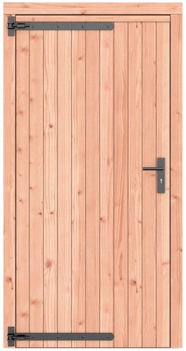Enkele deur,  afm. 108 x 209 cm. - Douglas onbehandeld - linksdraaiend - zwart