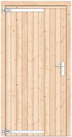 Enkele deur,  afm. 108 x 209 cm. - Vuren onbehandeld - linksdraaiend - rvs