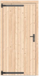 Enkele deur,  afm. 108 x 209 cm. - Vuren onbehandeld - linksdraaiend - zwart