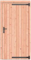 Enkele deur,  afm. 108 x 209 cm. - Douglas onbehandeld - rechtsdraaiend - zwart