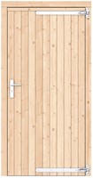 Enkele deur,  afm. 108 x 209 cm. - Vuren onbehandeld - rechtsdraaiend - rvs