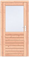 Enkele deur Prestige, 1-ruits/6-ruits, afm. 108 x 209 cm. - Douglas onbehandeld - linksdraaiend