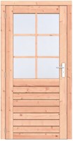 Enkele deur Prestige, 1-ruits/6-ruits, afm. 108 x 209 cm. - Douglas onbehandeld - linksdraaiend-2