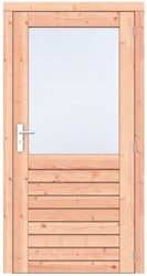 Enkele deur Prestige, 1-ruits/6-ruits, afm. 108 x 209 cm. - Douglas onbehandeld - rechtsdraaiend