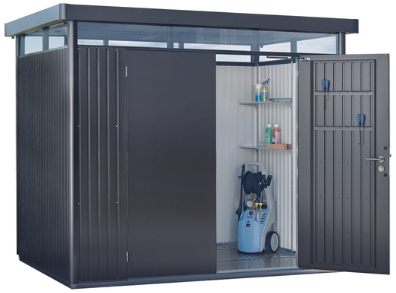 Biohort metalen berging Highline H2 - 275 x 195 cm - dubbele deur - donkergrijs metallic-2