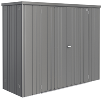 Biohort metalen tuinkast - afm. 230 x 83 cm - hoogte: 182 cm - kwartgrijs metallic