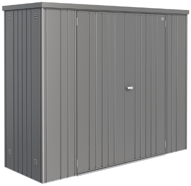 Biohort metalen tuinkast - afm. 230 x 83 cm - hoogte: 182 cm - kwartgrijs metallic