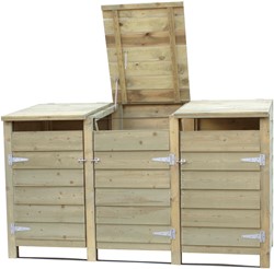 Containerkast triple, afm. 224,5 x 91 cm, hoogte 129 cm, geimpregneerd noord-europees vuren