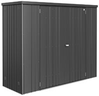Biohort metalen tuinkast - afm. 230 x 83 cm - hoogte: 182 cm - donkergrijs metallic