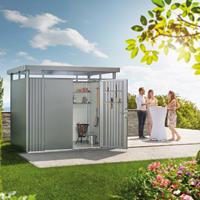 Biohort metalen berging Highline H2 - 275 x 195 cm - enkele deur - zilver metallic-3