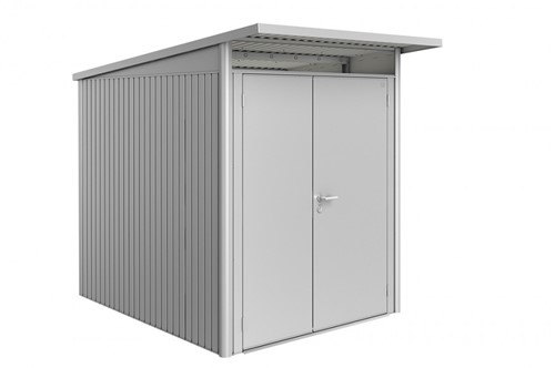 Biohort metalen berging AvantGarde A2 - 180x260 cm  - dubbele deur - zilver metallic