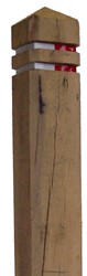 Paal met diamantkop - afm. 15 x 15 cm - lengte 140 cm - eiken, ingefreesd (zonder bandjes)