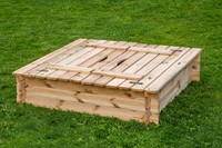 Zandbak met bankdeksel, afm. 120 x 120 x 30 cm, geïmpregneerd grenen-3