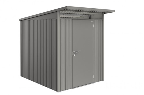 Biohort metalen berging AvantGarde A2 - 180x260 cm  - enkele deur - kwartgrijs metallic