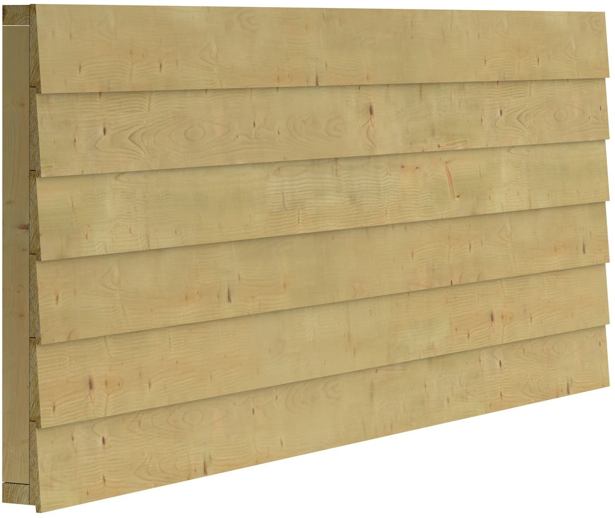 Set planken voor wand L, Zweeds rabat, afm.112 x 224 cm. - groen geïmpregneerd bij Buitengoed