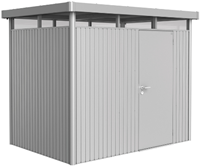 Biohort metalen berging Highline H2 - 275 x 195 cm - enkele deur - zilver metallic