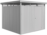 Biohort metalen berging Highline H4 - 275 x 275 cm - enkele deur - zilver metallic
