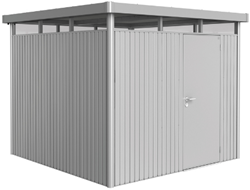 Biohort metalen berging Highline H4 - 275 x 275 cm - enkele deur - zilver metallic