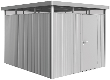 Biohort metalen berging Highline H5 - 275 x 315 cm - enkele deur - zilver metallic