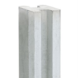 Beton tussenpaal met sleuf, 10 x 10 x 270 cm, glad, wit/grijs
