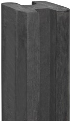 Beton tussenpaal met sleuf, 10 x 10 x 294 cm, glad, antraciet