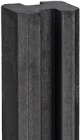Beton tussenpaal met sleuf voor stapelprofielen, 10 x 10 x 275 cm, glad, antraciet gecoat