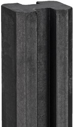 Beton tussenpaal met sleuf, 10 x 10 x 294 cm, glad, antraciet gecoat