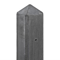 Beton tussenpaal, 10 x 10 x 280 cm, met diamantkop, glad, antraciet