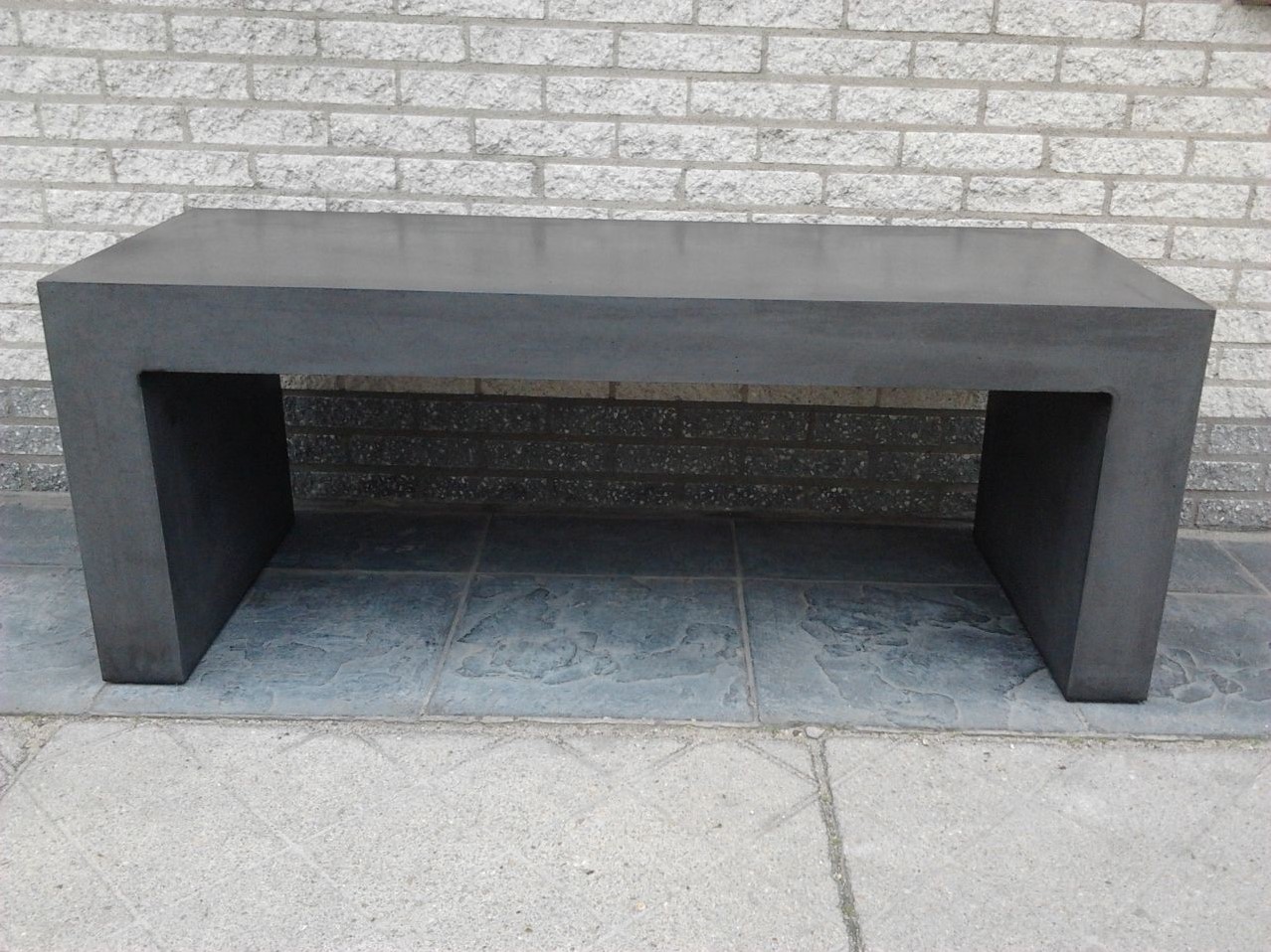vitaliteit Flipper Laatste Tuinbank robuust, afm. 125 x 42 x 50 cm, beton, antraciet bij Buitengoed