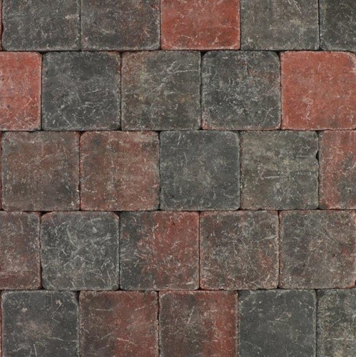 Klinker Tambour Rood-zwart- per m2 - 20 x 20 x 6 cm