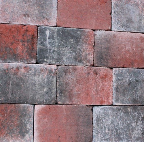 Klinker Tambour Rood-zwart- per m2 - 30 x 20 x 6 cm