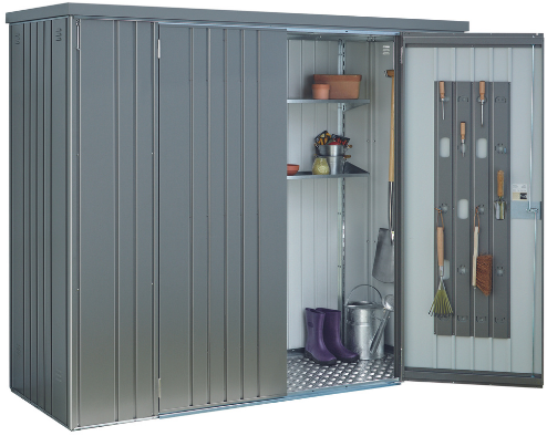 Biohort metalen tuinkast - afm. 93 x 83 cm - hoogte: 182 cm - kwartgrijs metallic-2