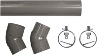 PVC hemelwaterafvoerset, diameter 80 mm, lengte 275 cm