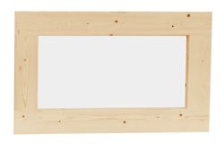 Vast raam, buitenmaat 71,2 x 43,8 cm, melkglas, vurenhout  - onbehandeld (blank) vuren