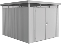 Biohort metalen berging Highline H5 - 275 x 315 cm - dubbele deur - zilver metallic