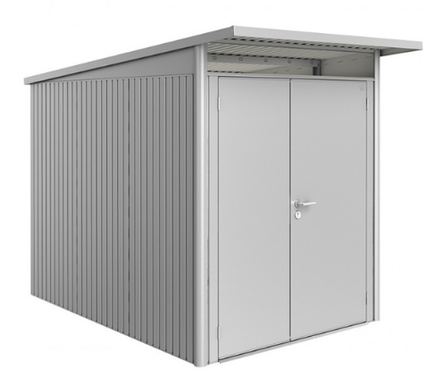 Biohort metalen berging AvantGarde A3 - 180x300 cm  - dubbele deur - zilver metallic