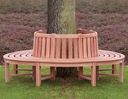 Boombank, rond, teak