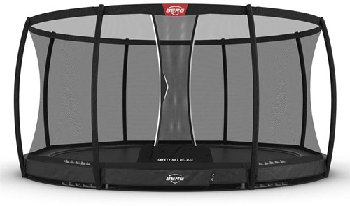 BERG inground trampoline Elite, diam. 430 cm. - veiligheidsnet Deluxe - grijs
