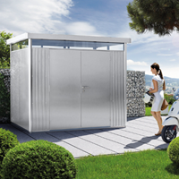 Biohort metalen berging Highline H2 - 275 x 195 cm - enkele deur - zilver metallic-2