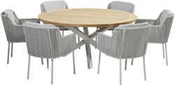 4SO Bernini Frozen dining set met Prado tafel - diam. 160 cm