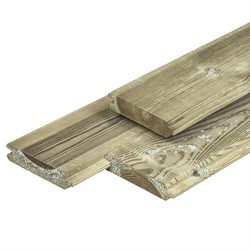 Blokhutprofiel, afm. 2,8 x 12,7 x 360 cm, geïmpregneerd grenen