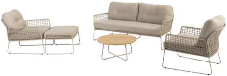 4SO Taste Albano loungeset taupe met koffietafel Verdi, showmodel