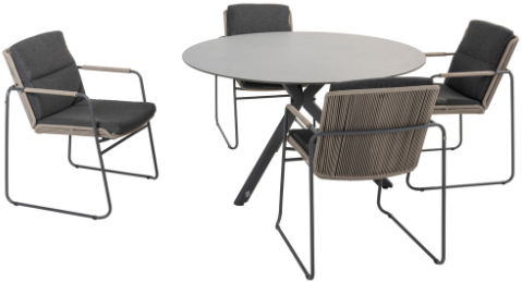 4SO Taste Parma dining set met Locarno tafel - diam. 130 cm