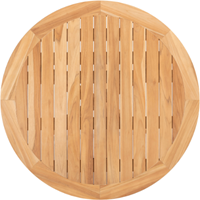 Prado ronde diningtafel aluminium met teak, detail
