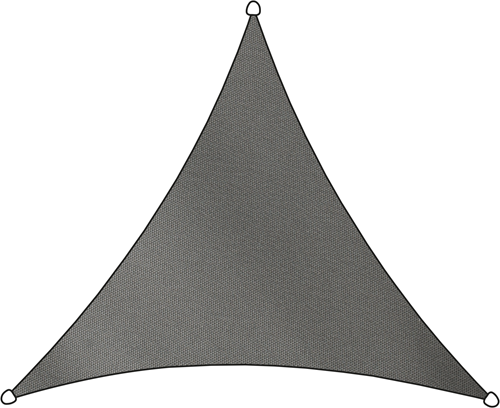 Livin'outdoor schaduwdoek Como, driehoek, afm. 3,6 x 3,6 m - antraciet